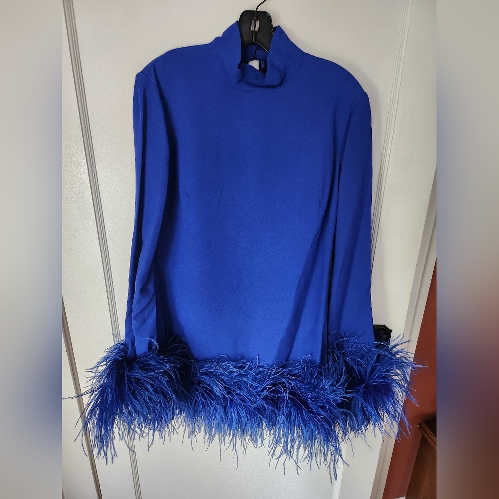 Gina Cobalt Crepe Mini Dress - Picture 4 of 11
